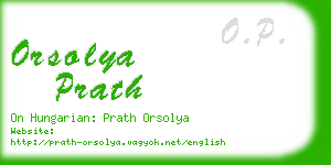 orsolya prath business card